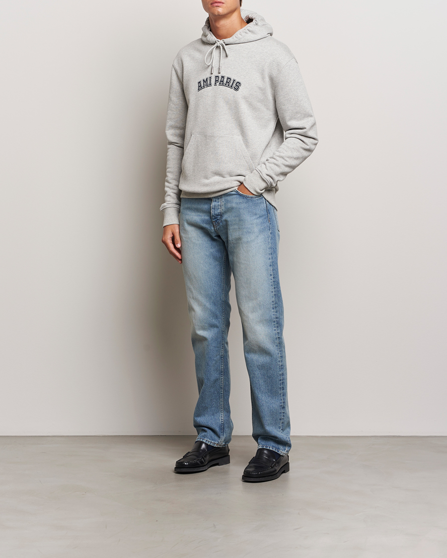 Hombres | Jerséis y prendas de punto | AMI | Paris Logo Hoodie Heather Ash Grey