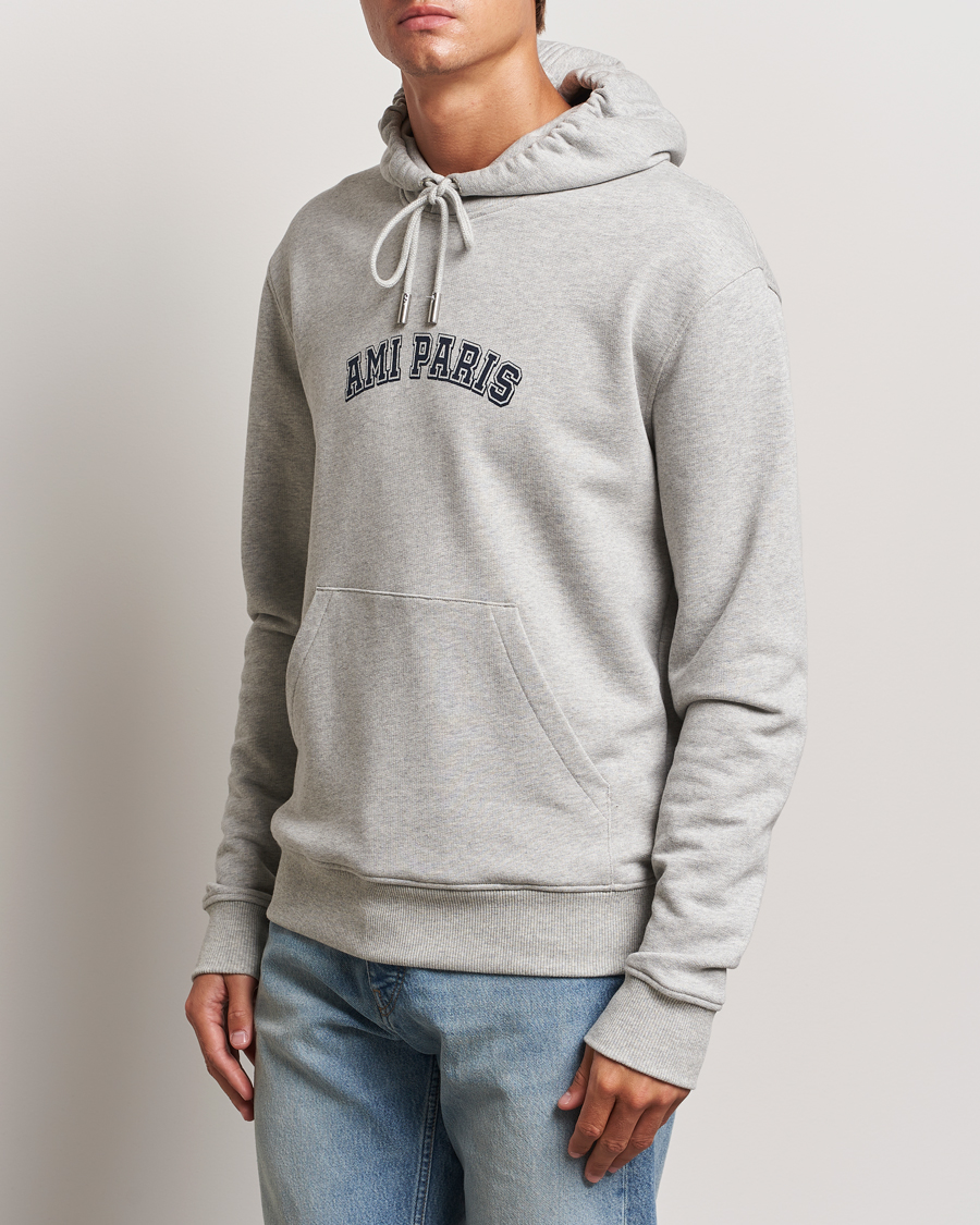 Hombres | Jerséis y prendas de punto | AMI | Paris Logo Hoodie Heather Ash Grey