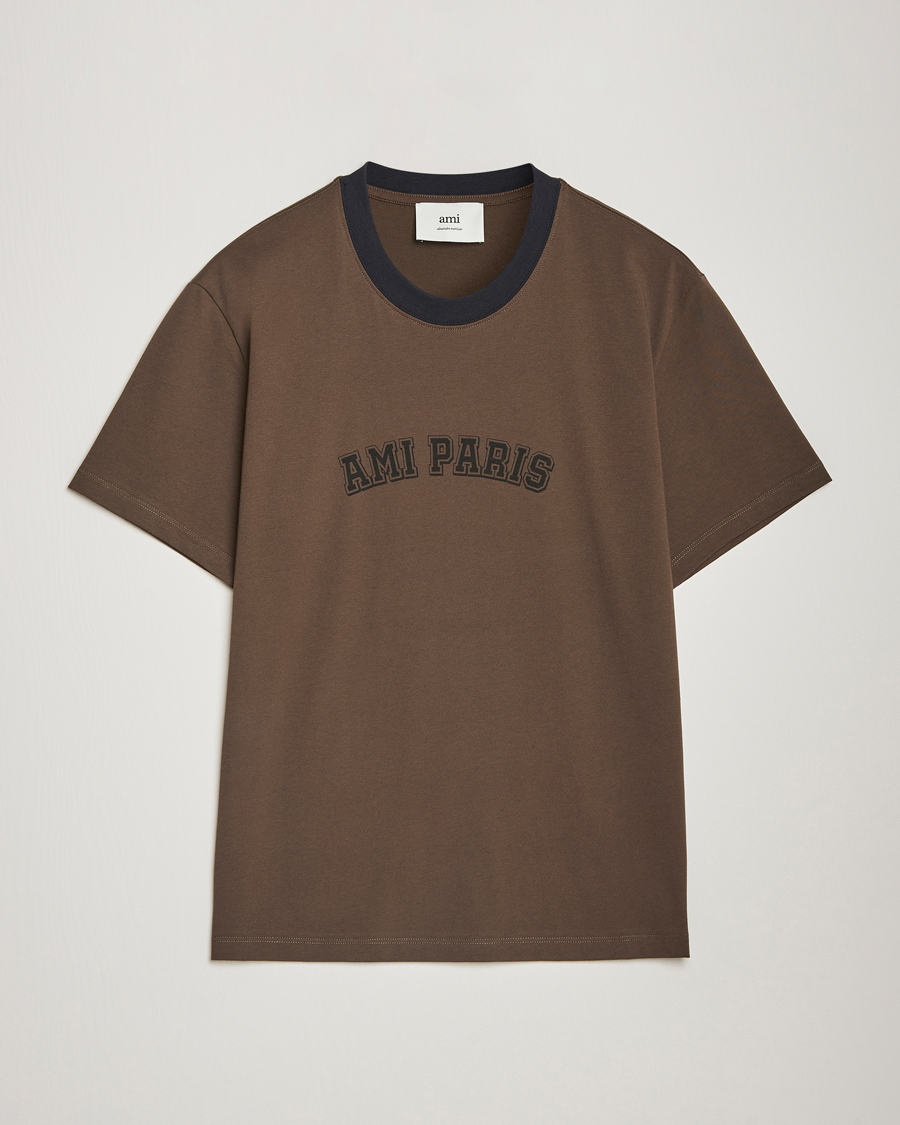 Hombres | Camisetas | AMI | Paris Logo T-Shirt Dark Coffee