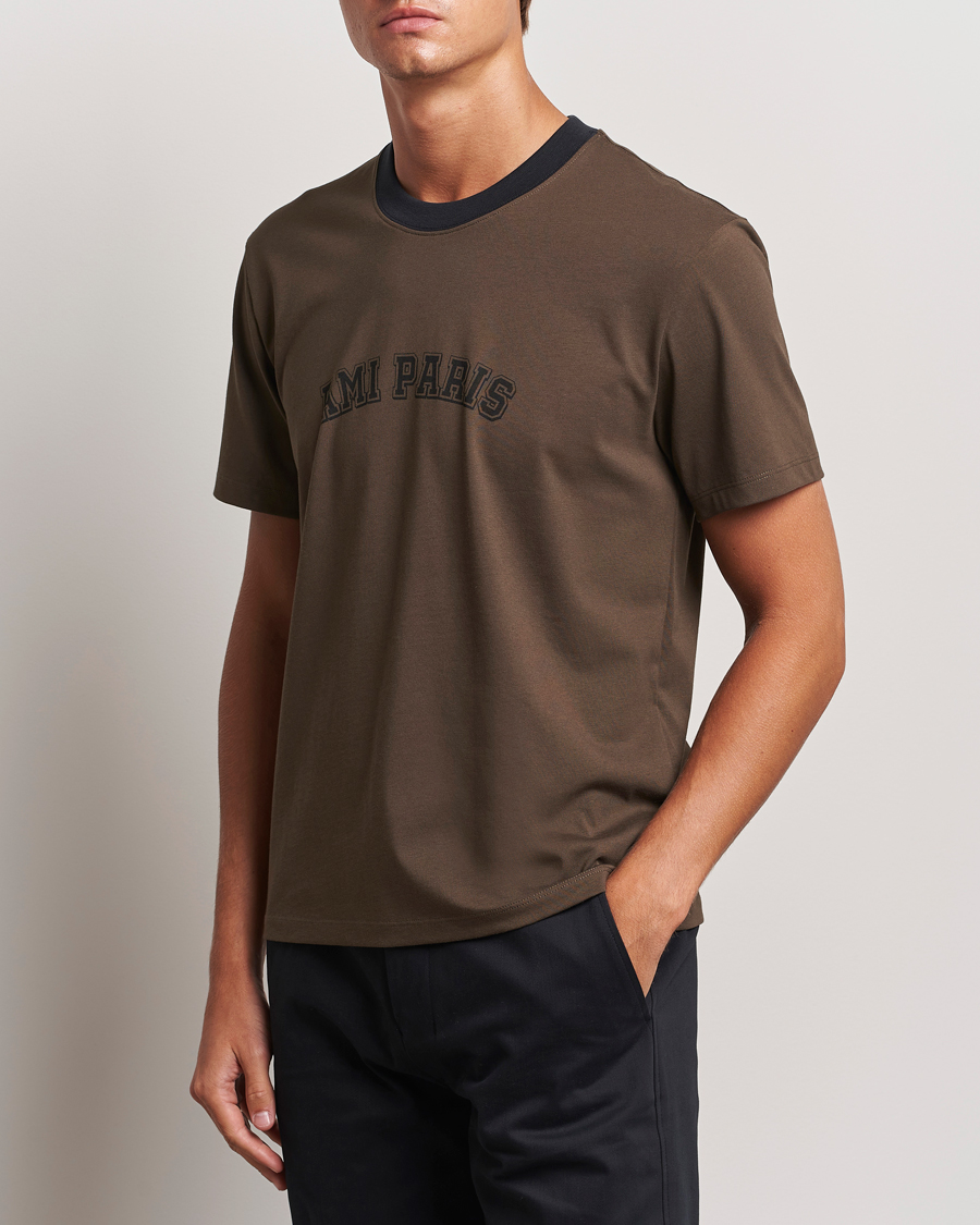 Hombres | Camisetas | AMI | Paris Logo T-Shirt Dark Coffee