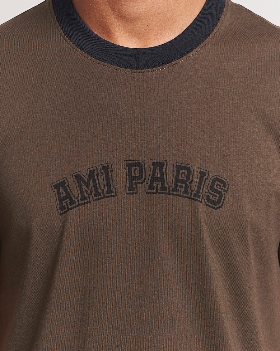 Hombres | Camisetas | AMI | Paris Logo T-Shirt Dark Coffee