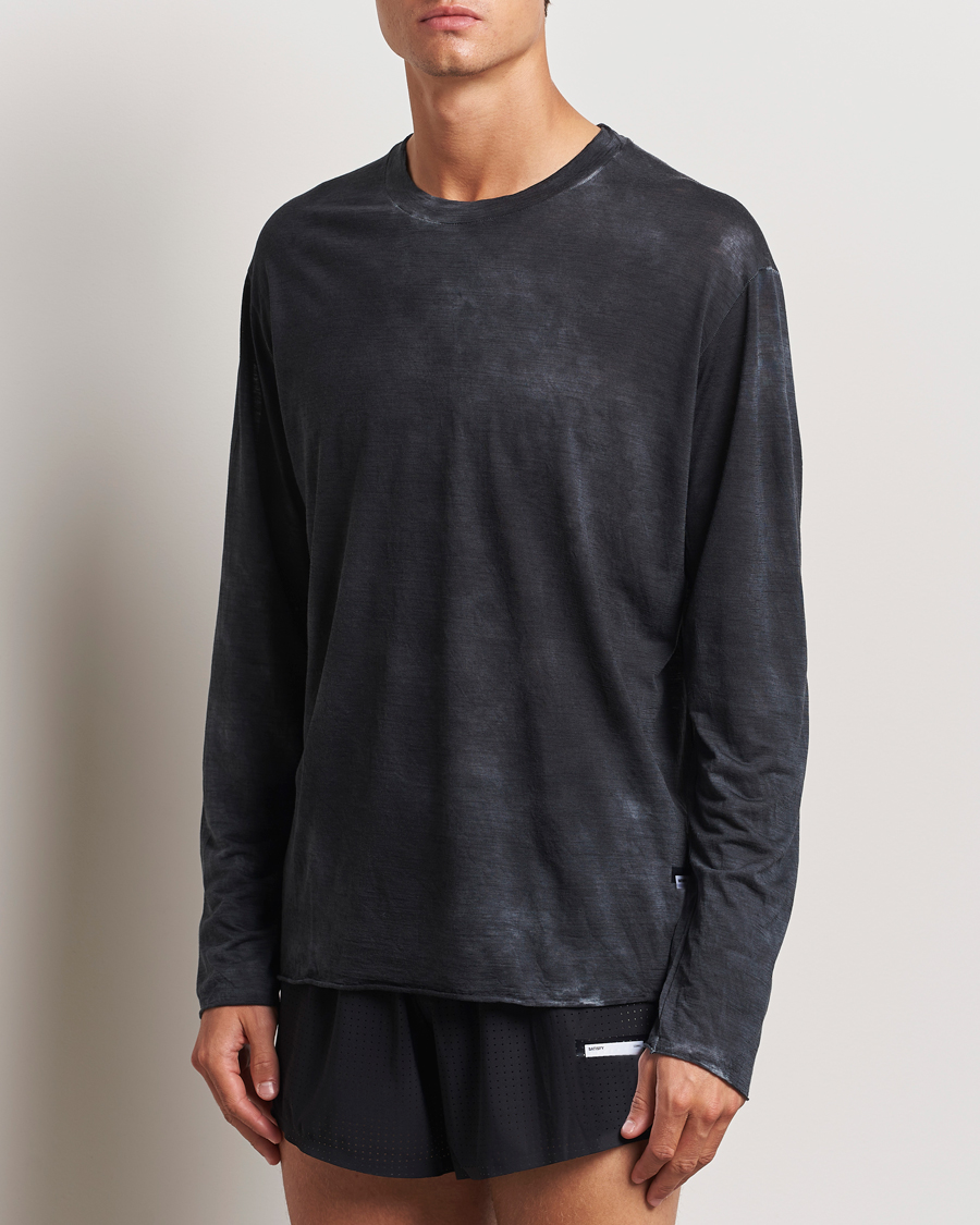 Hombres | Camisetas | Satisfy | CloudMerino Long Sleeve T-Shirt Sun Bleached Black