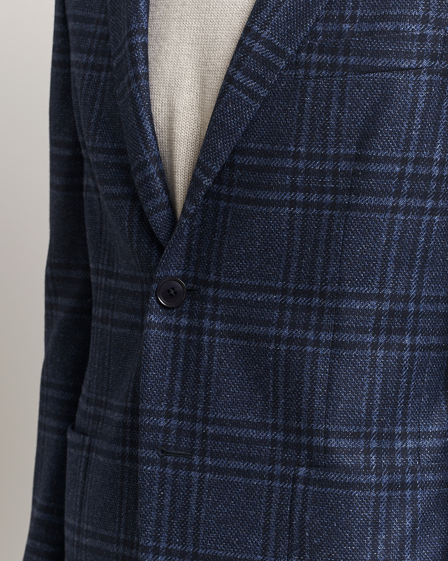 Hombres | Blazers | Zegna | Unconstructed Wool/Silk Blazer Navy Check