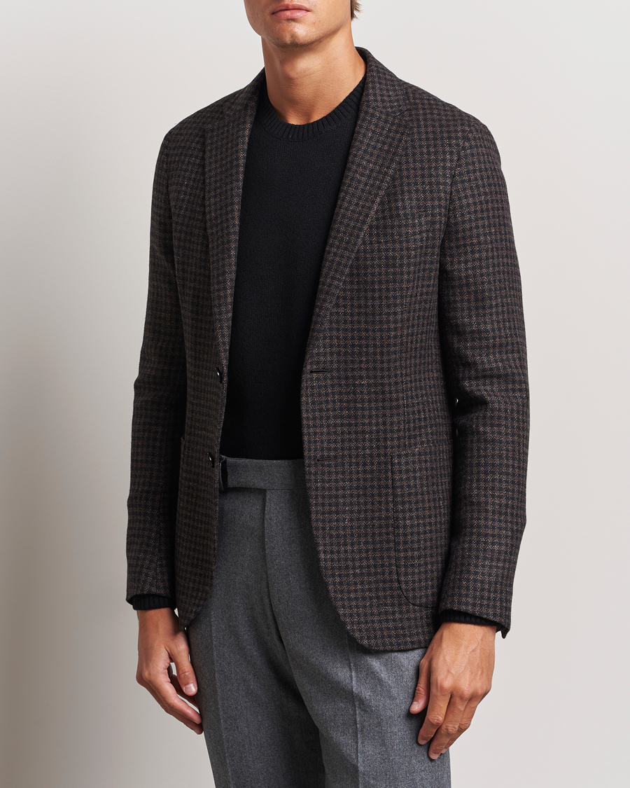 Hombres | Blazers | Zegna | Unconstructed Wool/Cashmere Blazer Brown Check