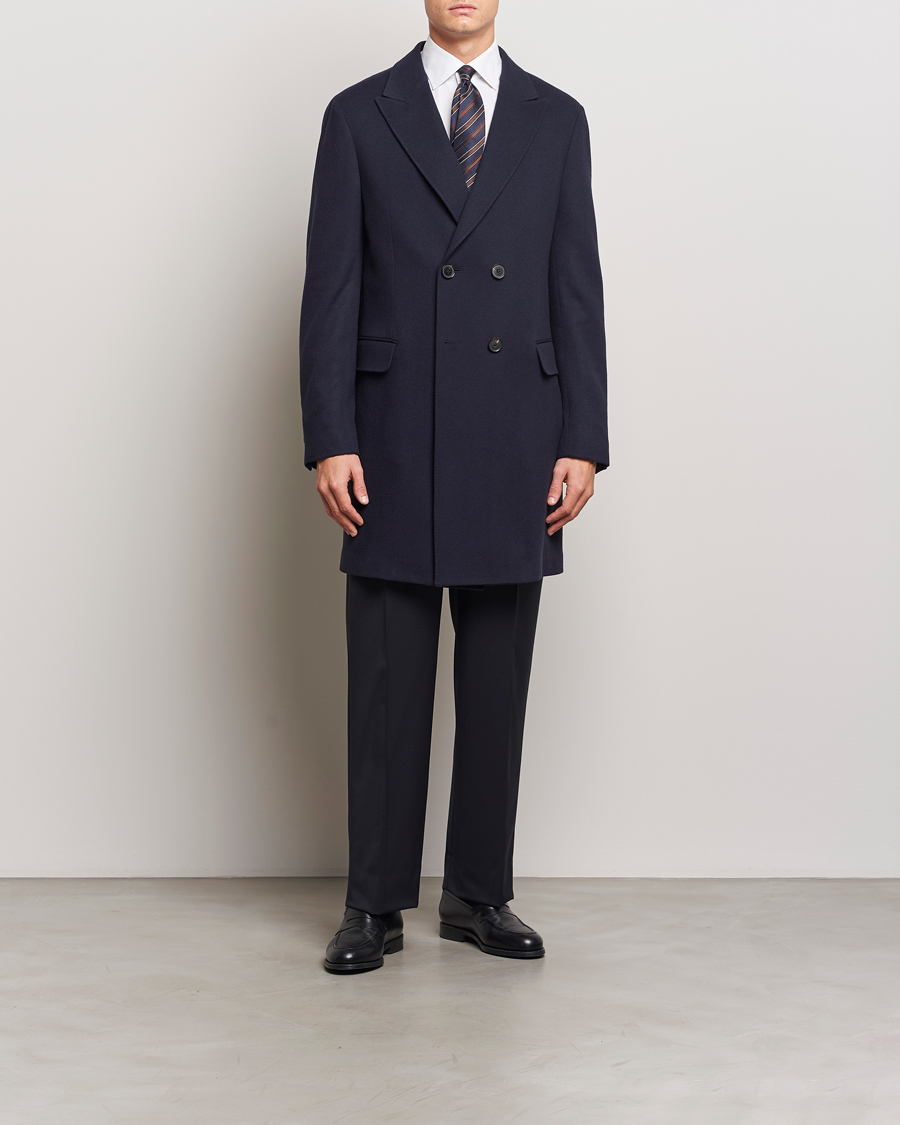 Hombres | Abrigos y chaquetas | Zegna | Wool/Cashmere Double Breasted Coat Navy