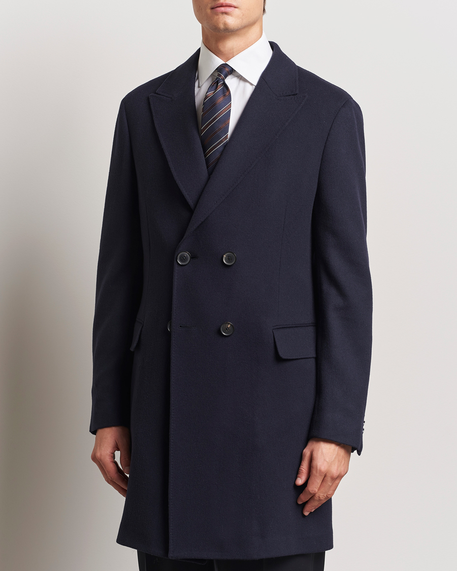Hombres | Abrigos y chaquetas | Zegna | Wool/Cashmere Double Breasted Coat Navy