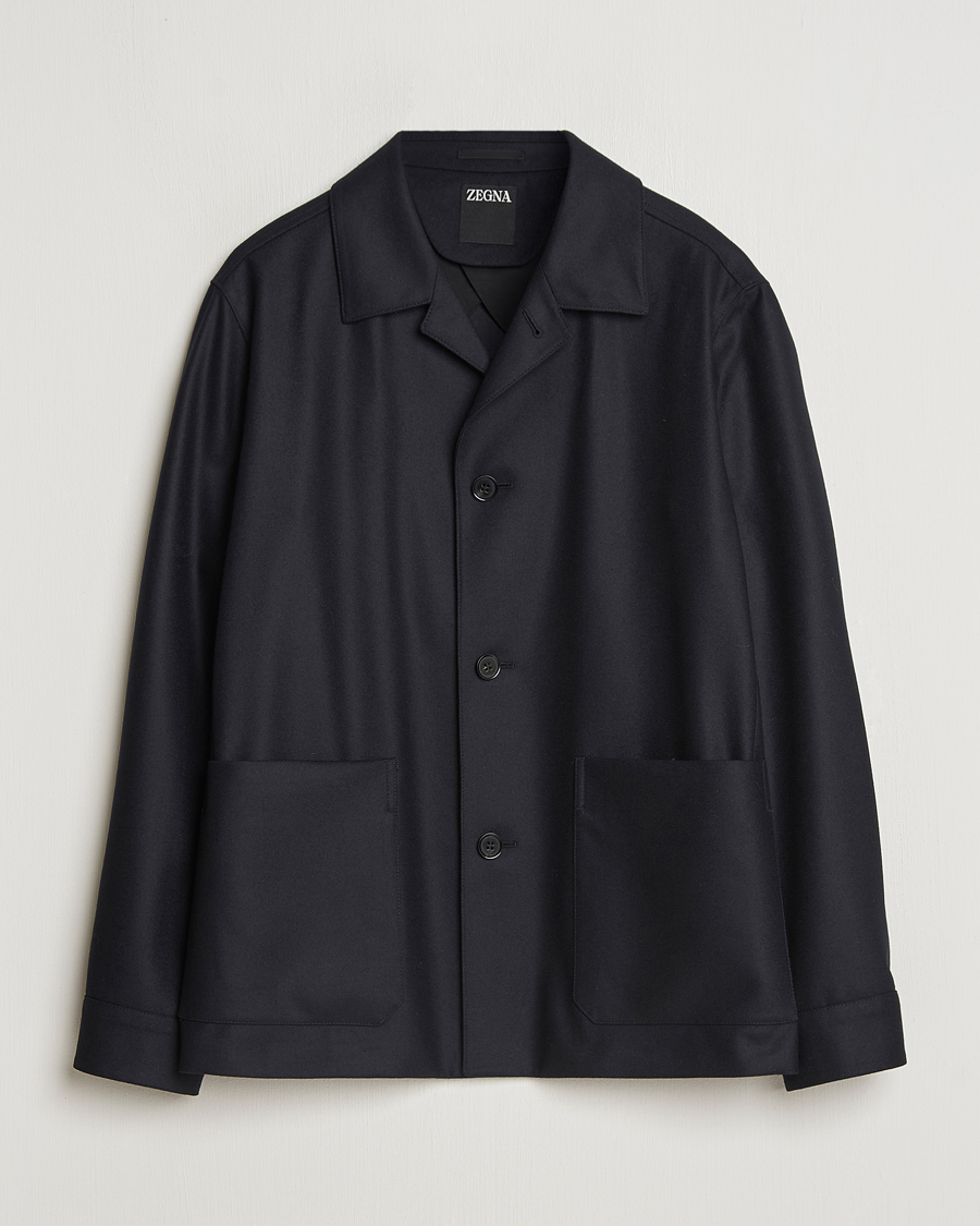 Hombres | Abrigos y chaquetas | Zegna | Flannel Chore Jacket Black