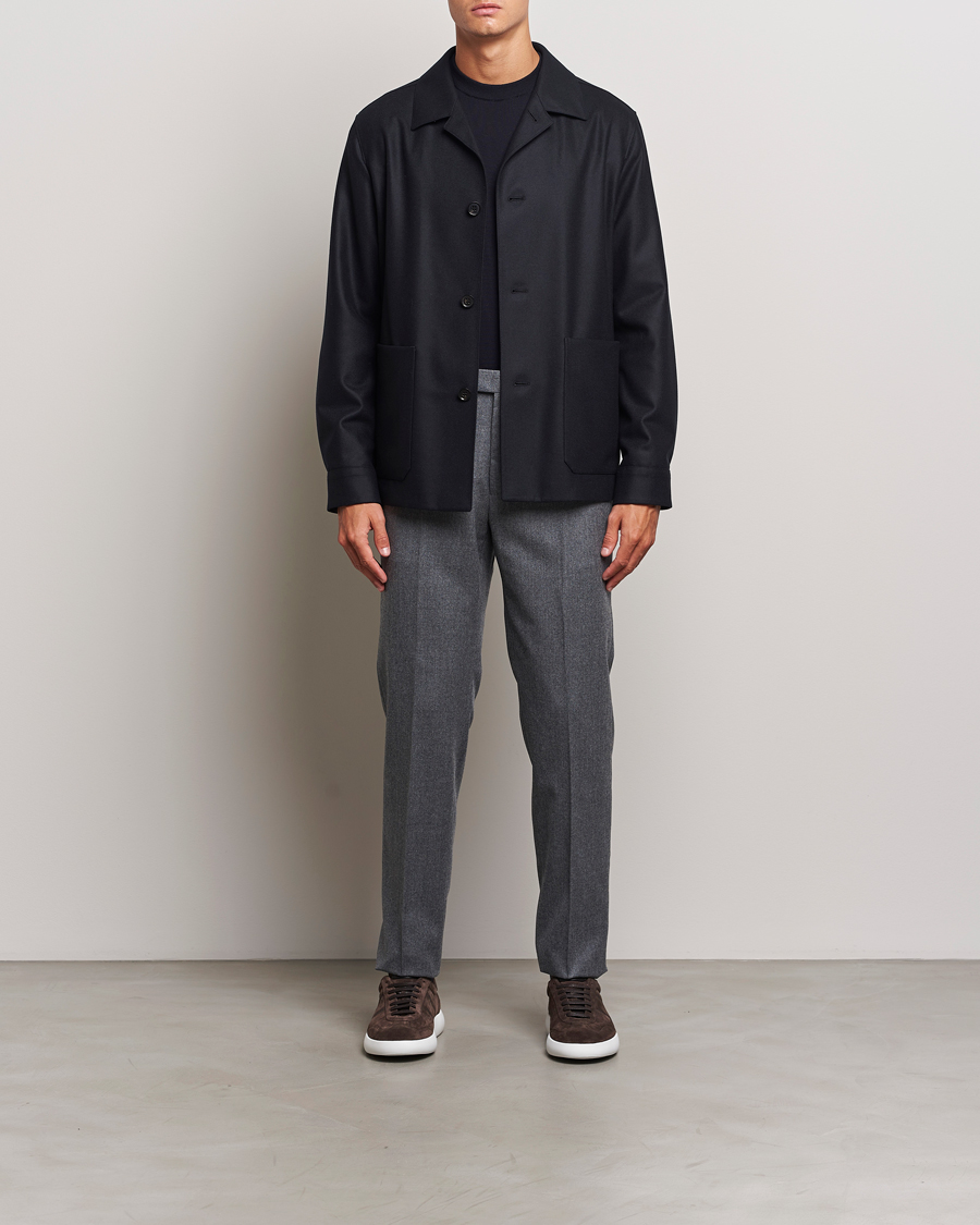 Hombres | Abrigos y chaquetas | Zegna | Flannel Chore Jacket Black