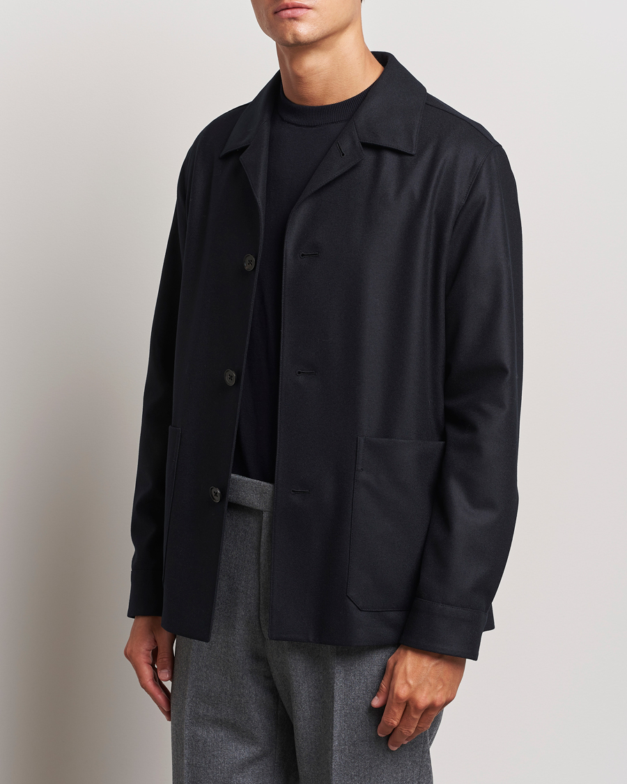 Hombres | Abrigos y chaquetas | Zegna | Flannel Chore Jacket Black
