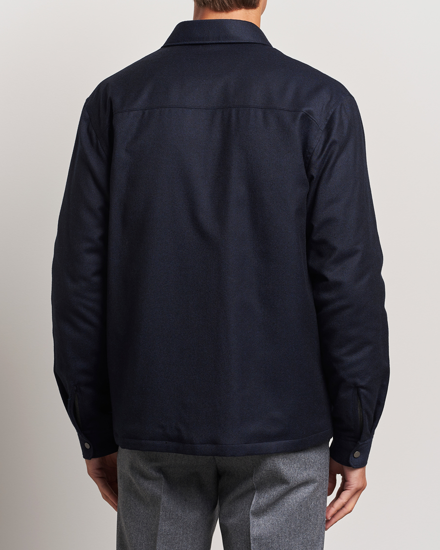Hombres | Abrigos y chaquetas | Zegna | Techmerino Flannel Shirt Jacket Navy