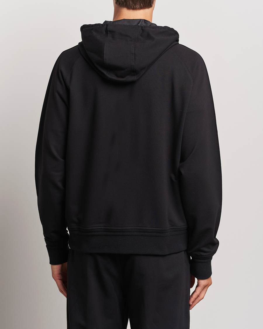 Hombres | Jerséis y prendas de punto | Zegna | Cotton Stretch Zip Hoodie Black