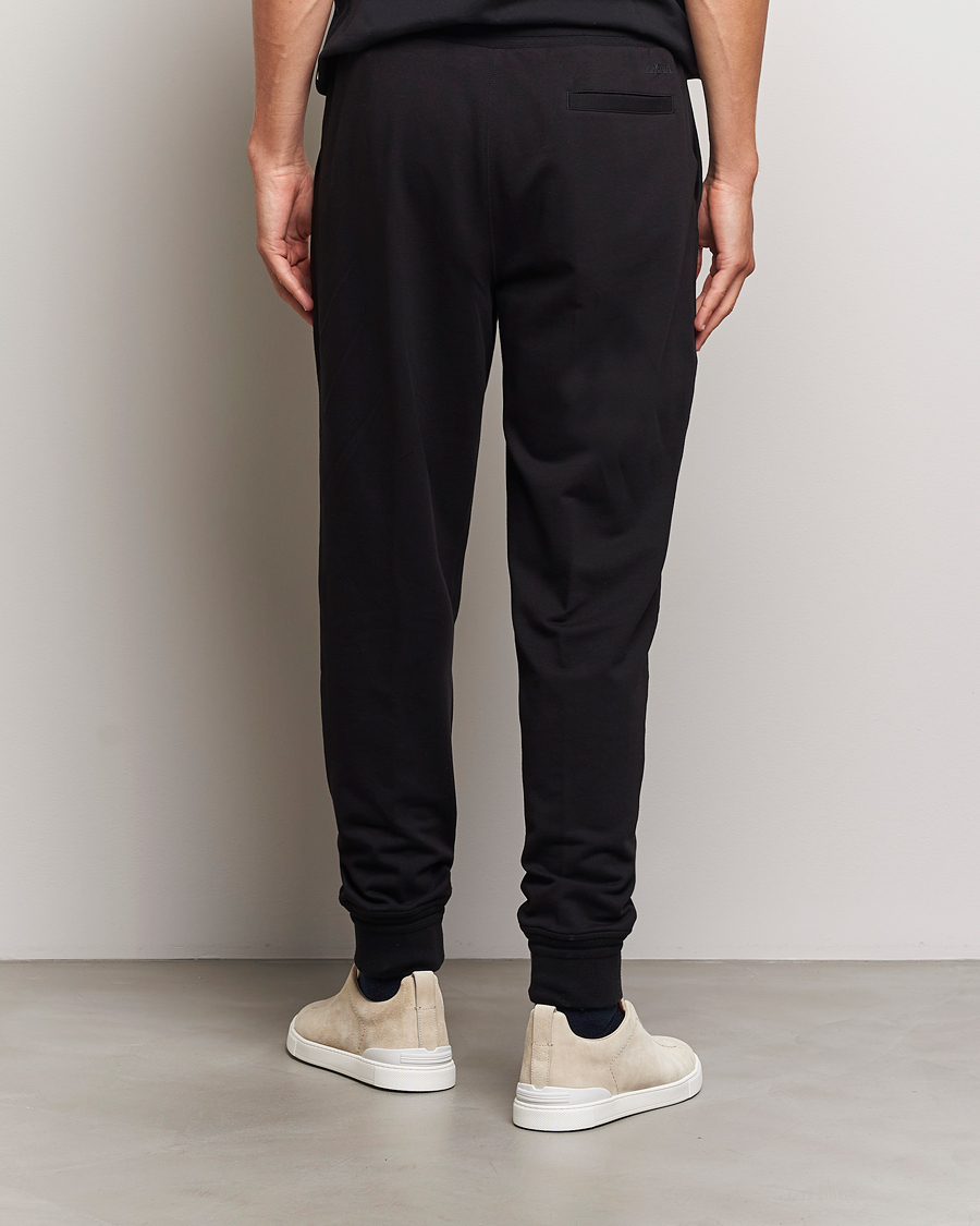 Hombres | Pantalones | Zegna | Cotton Stretch Drawstring Pants Black