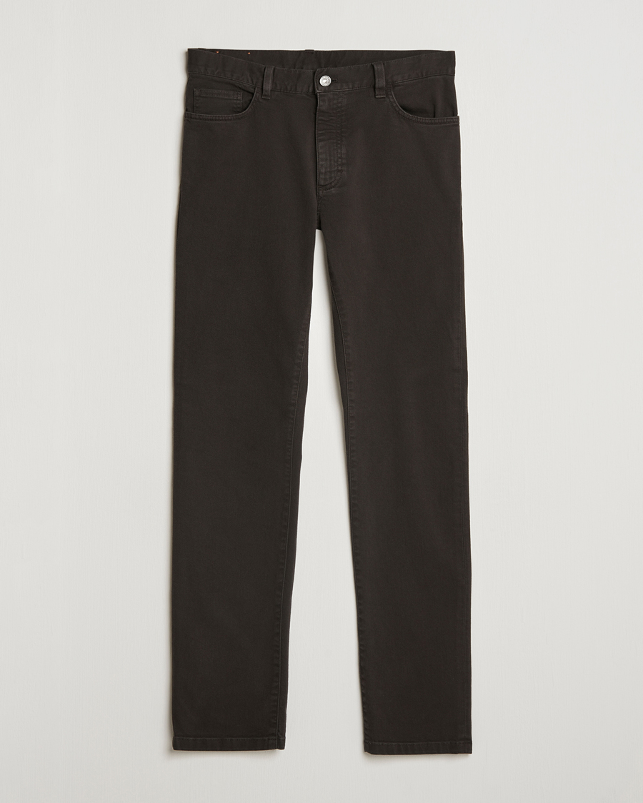 Hombres | Pantalones | Zegna | 5-Pocket Comfort Denim Pants Dark Brown