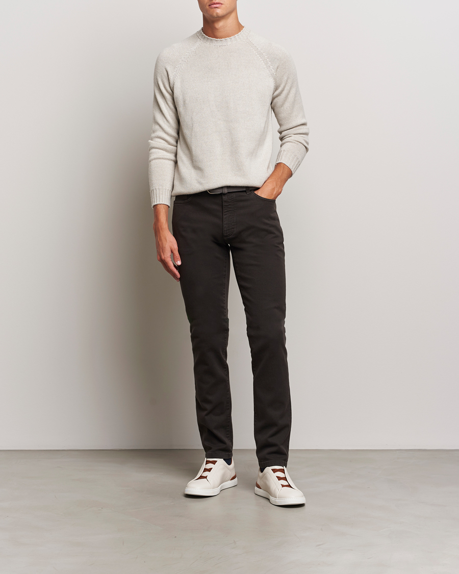 Hombres | Pantalones | Zegna | 5-Pocket Comfort Denim Pants Dark Brown