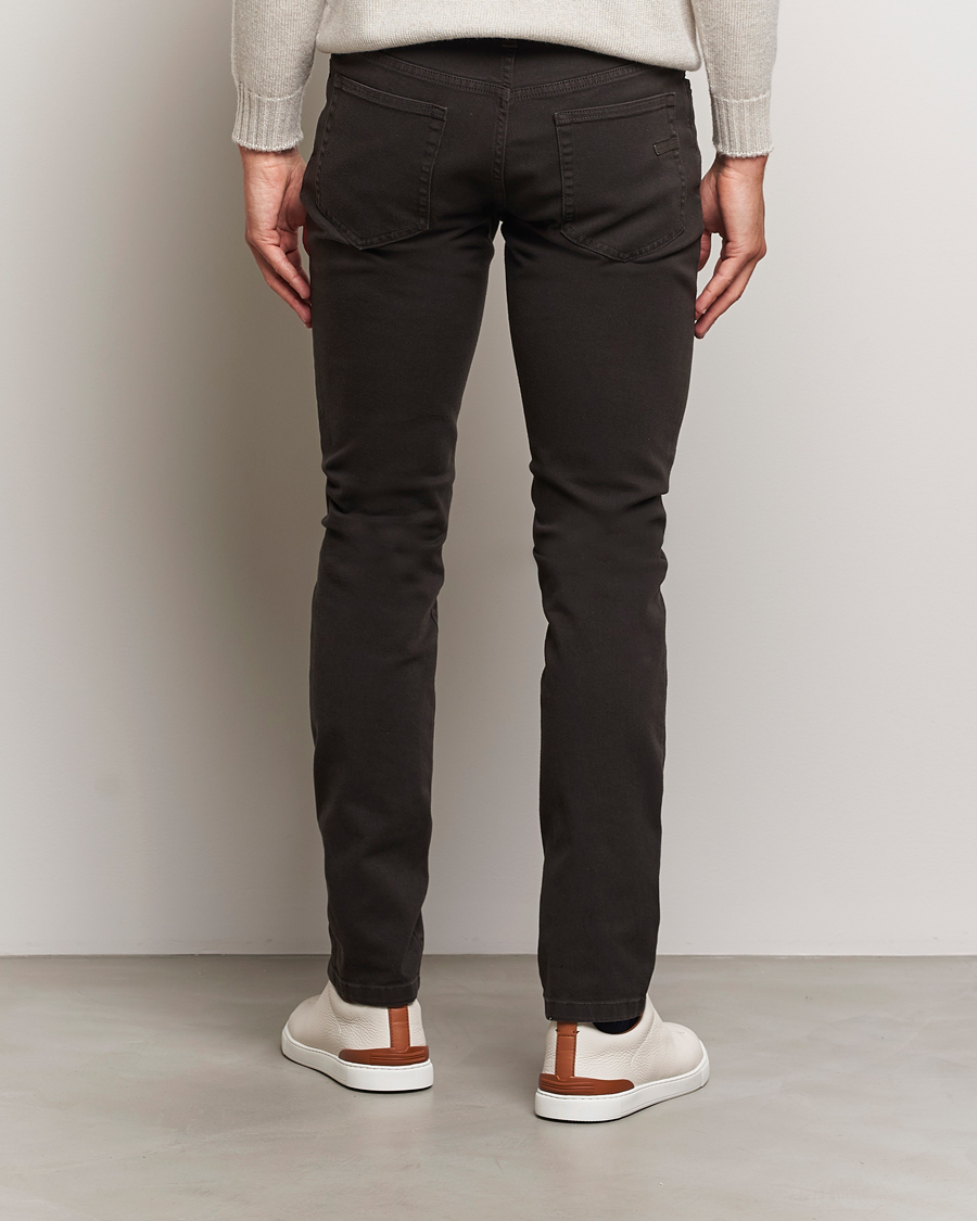 Hombres | Pantalones | Zegna | 5-Pocket Comfort Denim Pants Dark Brown