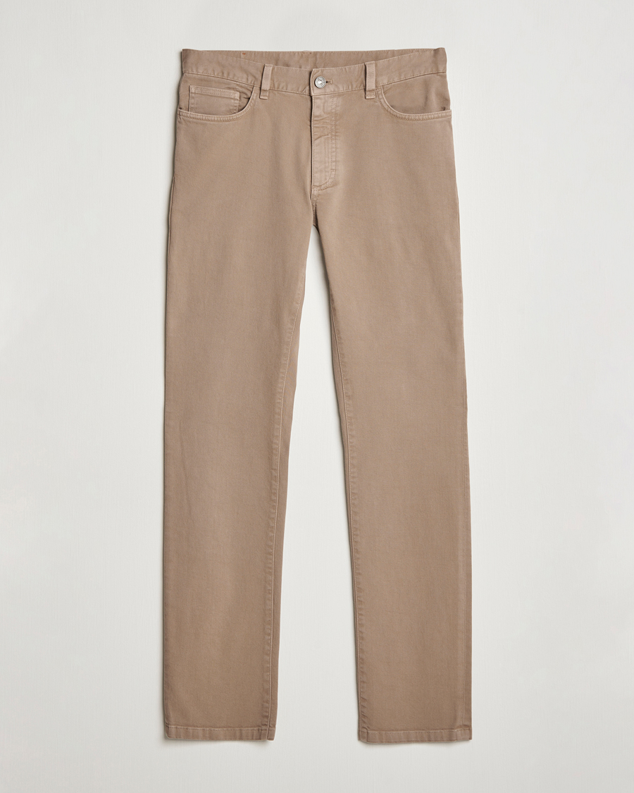 Hombres | Pantalones | Zegna | 5-Pocket Comfort Denim Pants Beige