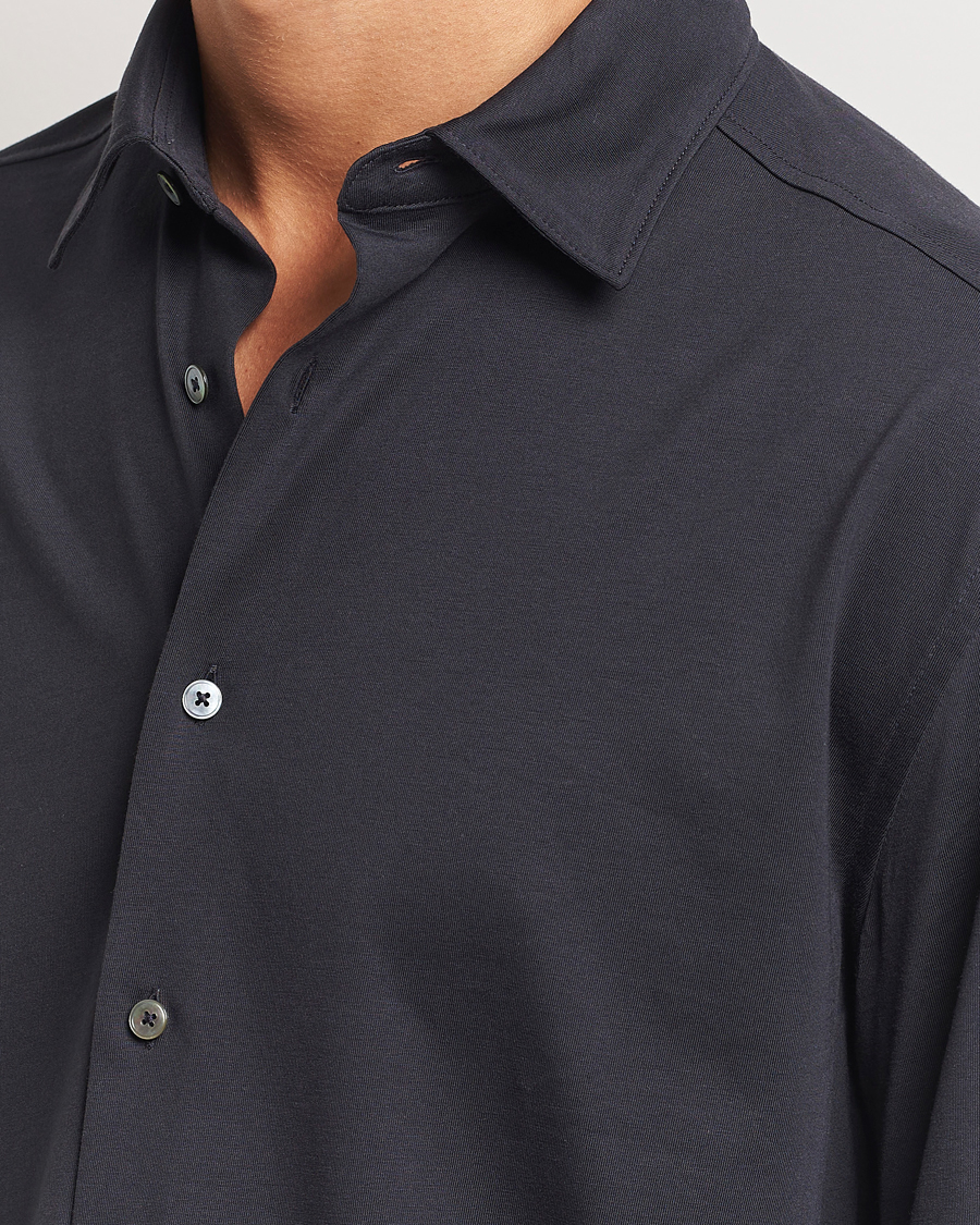 Hombres | Camisas | Zegna | Cotton Jersey Shirt Navy