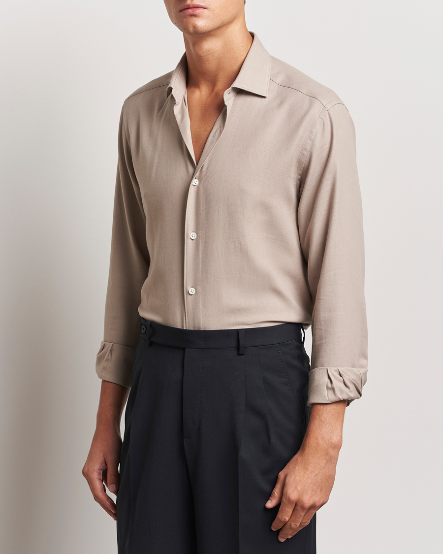Hombres | Camisas | Zegna | Cotton/Cashmere Shirt Beige