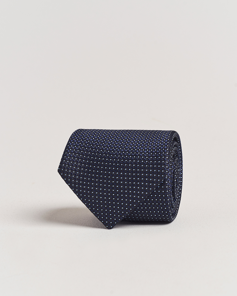 Hombres | Zegna Jacquard Silk Tie Navy | Zegna | Jacquard Silk Tie Navy
