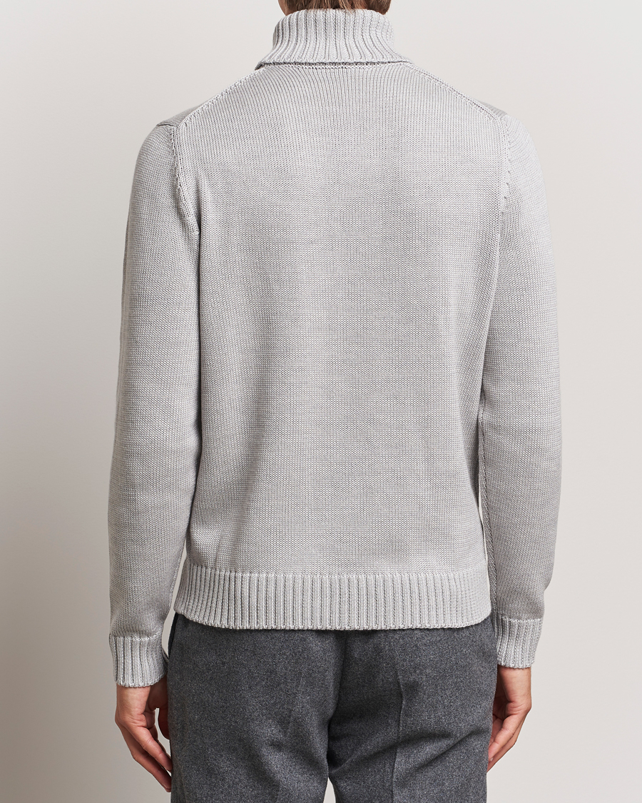 Hombres | Jerséis y prendas de punto | Zanone | Virgin Merino Wool Rollneck Light Grey
