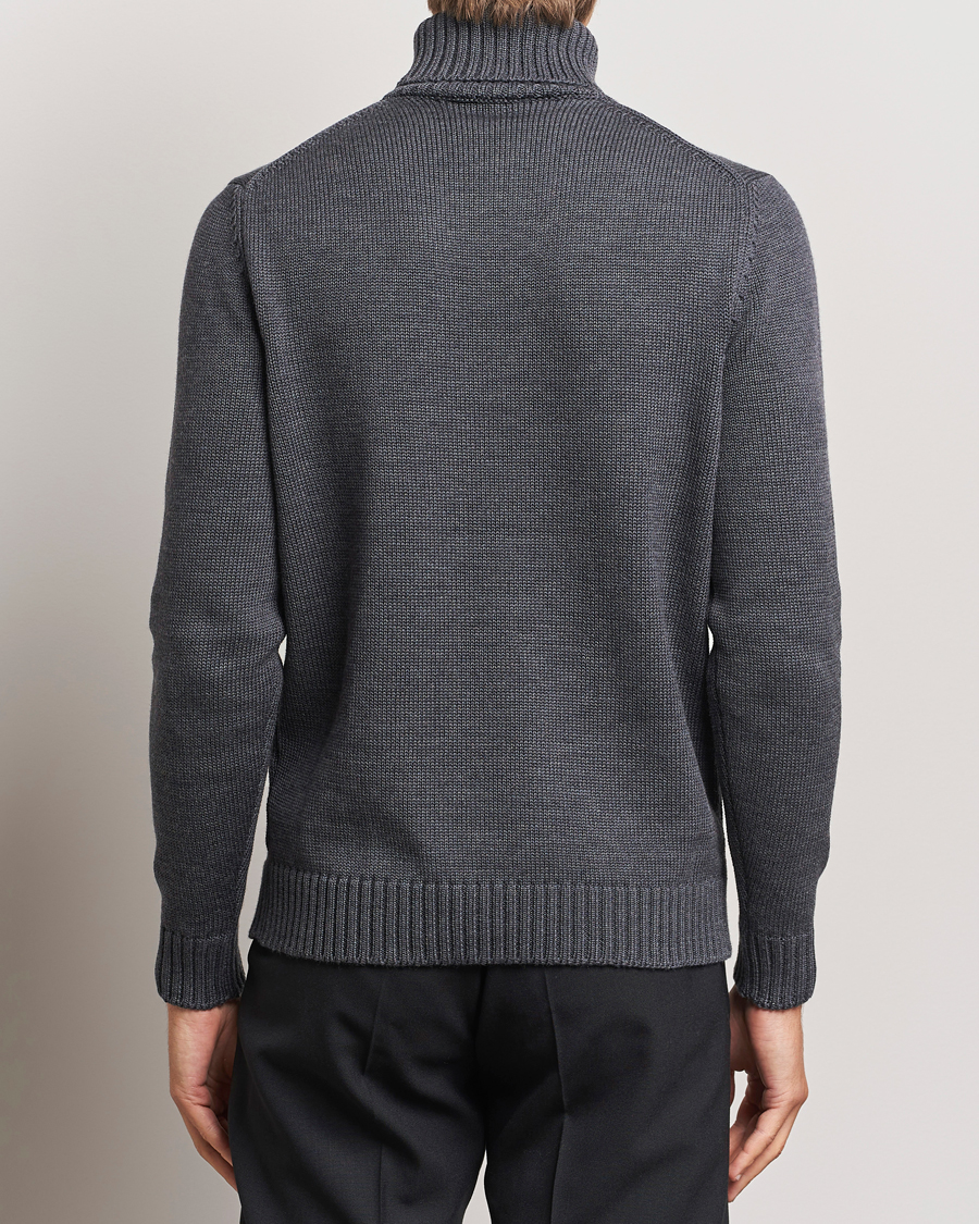 Hombres | Jerséis y prendas de punto | Zanone | Virgin Merino Wool Rollneck Grey Melange
