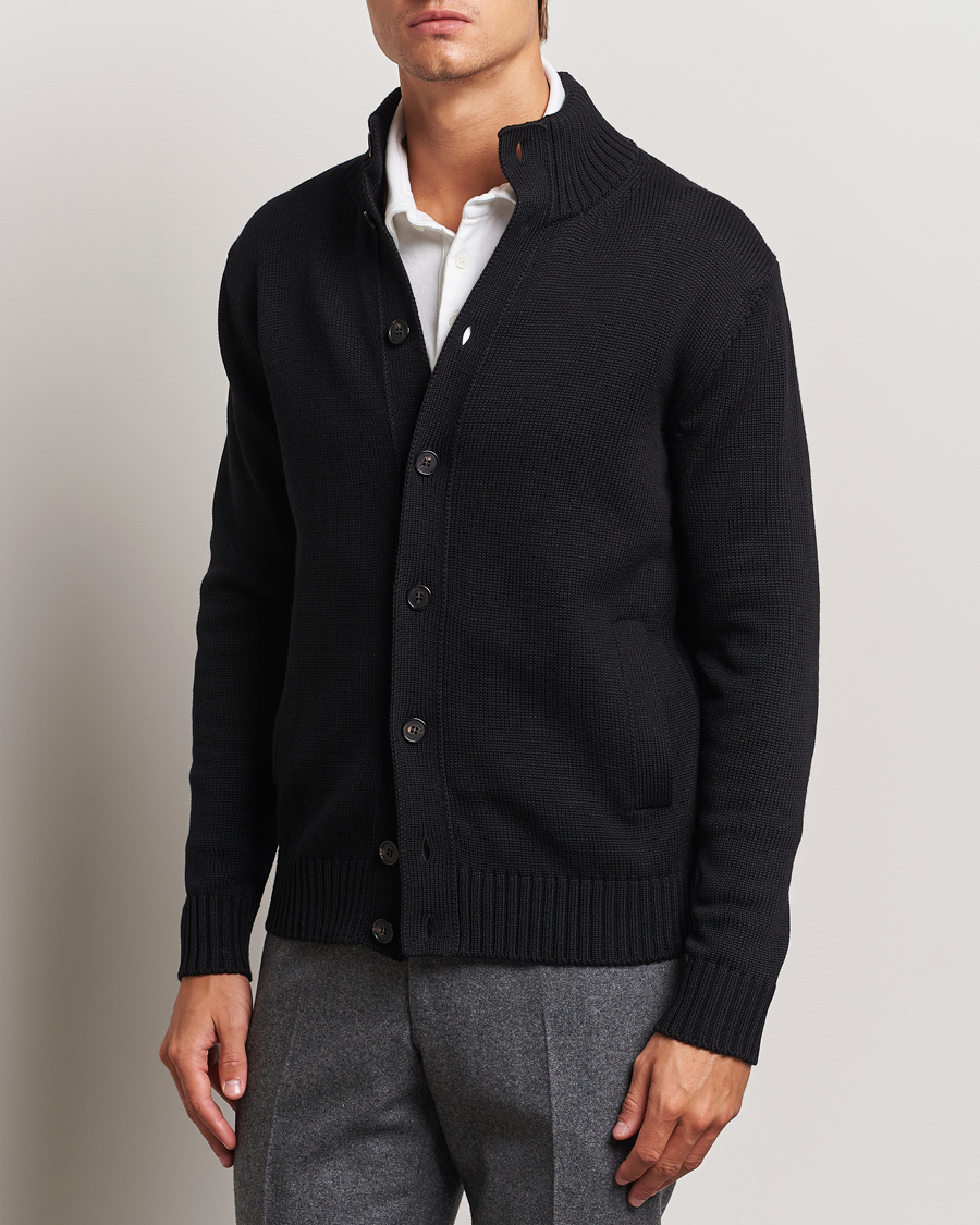 Hombres | Jerséis y prendas de punto | Zanone | Virgin Merino Wool Chioto Cardigan Black