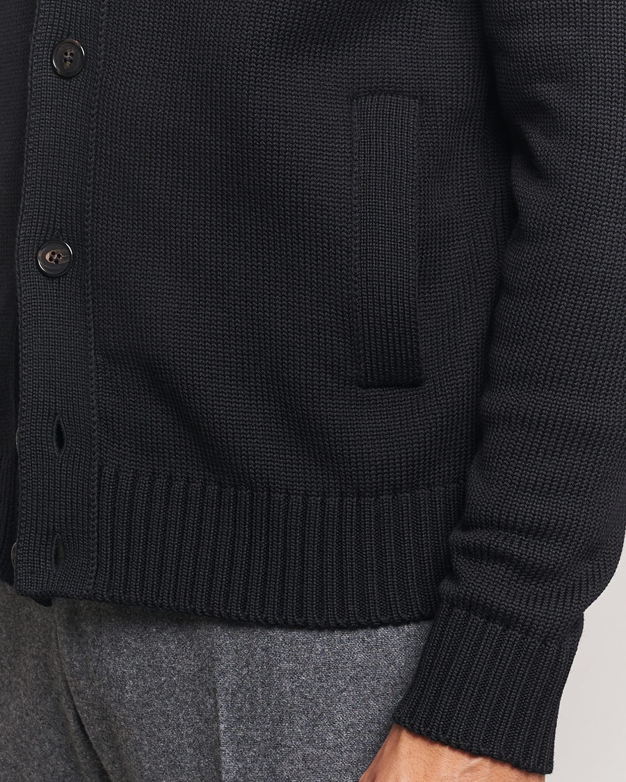 Hombres | Jerséis y prendas de punto | Zanone | Virgin Merino Wool Chioto Cardigan Black