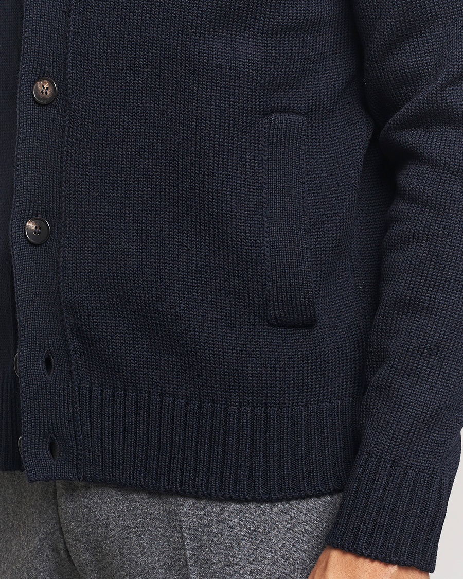 Hombres | Jerséis y prendas de punto | Zanone | Virgin Merino Wool Chioto Cardigan Navy
