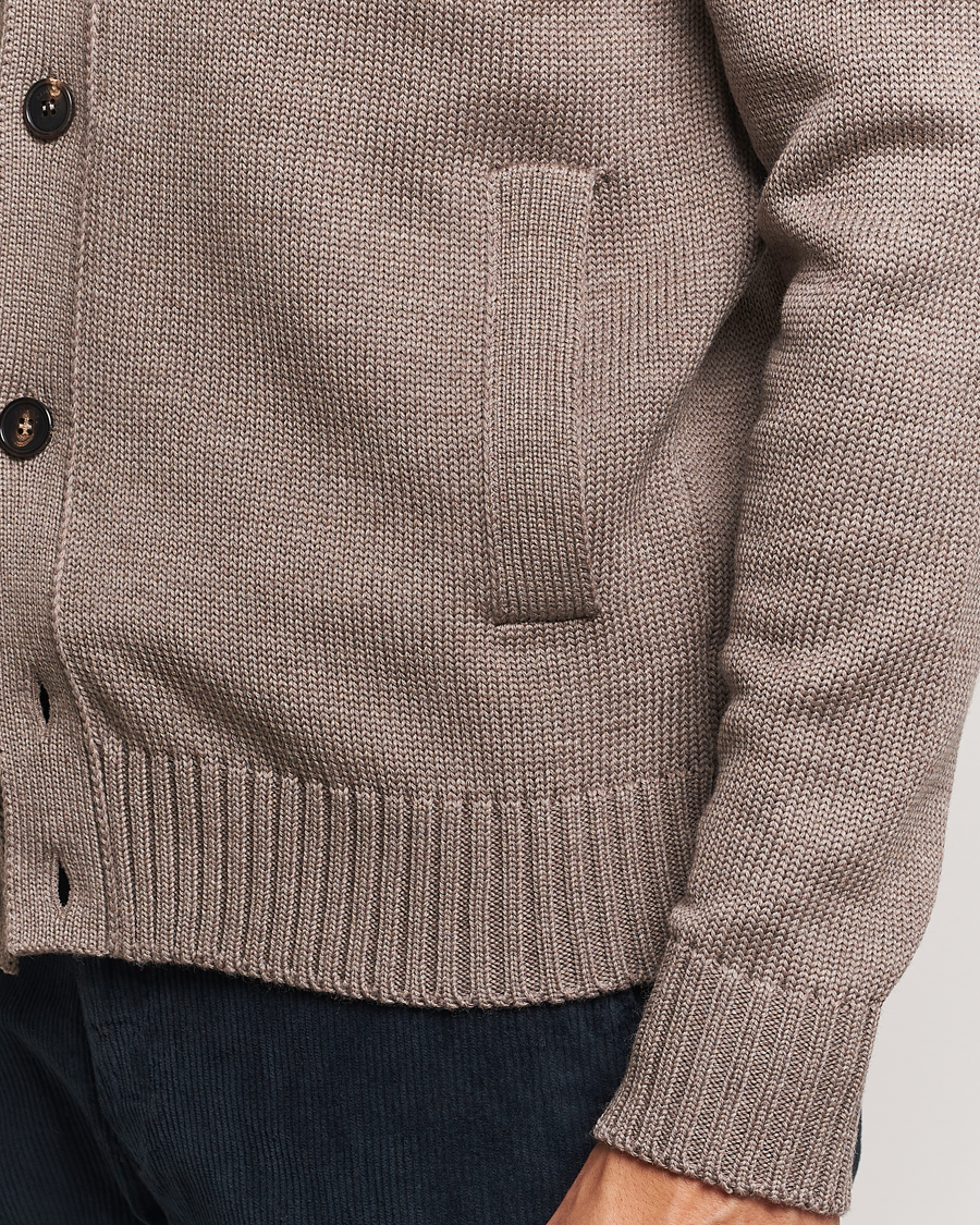 Hombres | Jerséis y prendas de punto | Zanone | Virgin Merino Wool Chioto Cardigan Taupe