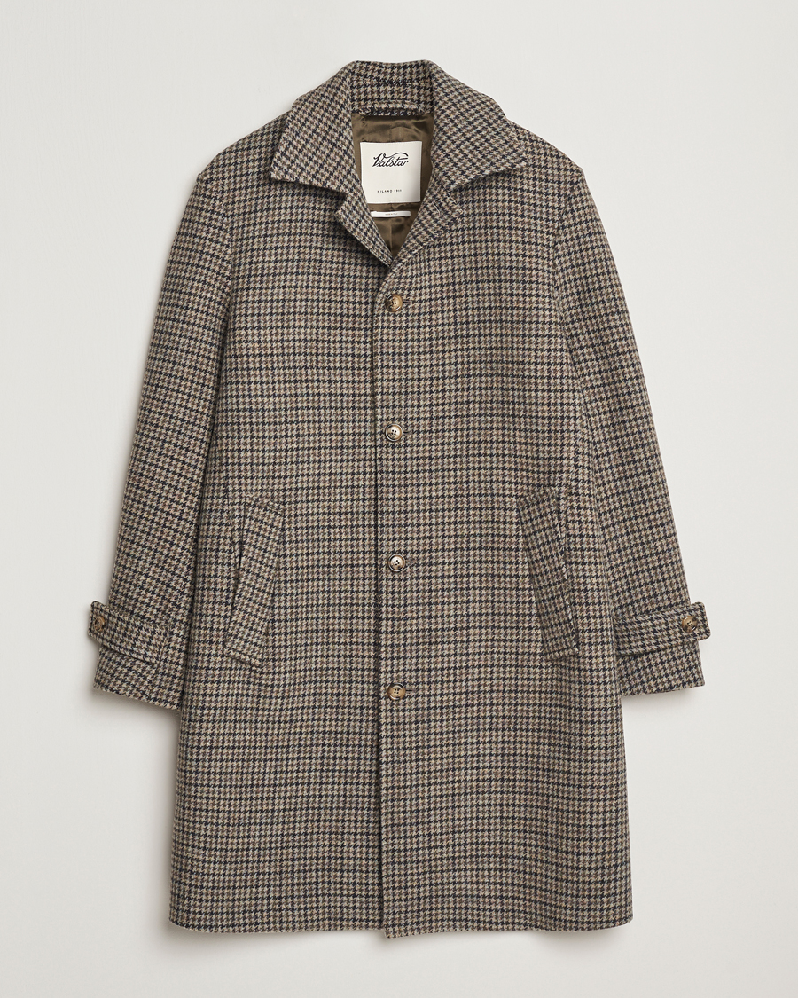 Hombres | Abrigos y chaquetas | Valstar | Marcello Wool Overcoat Grey Houndstooth
