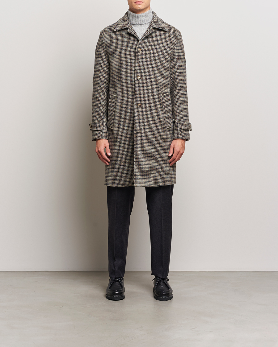 Hombres | Abrigos y chaquetas | Valstar | Marcello Wool Overcoat Grey Houndstooth