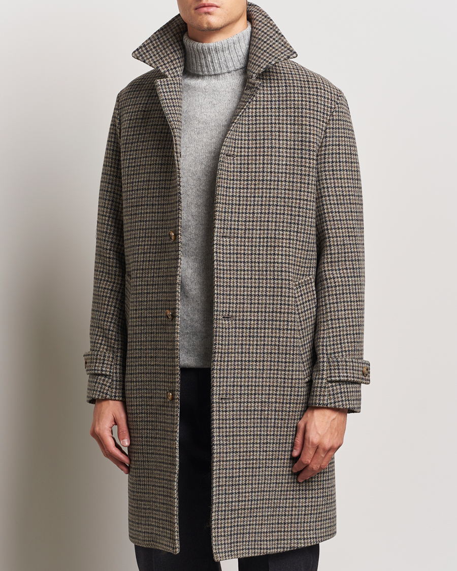 Hombres | Abrigos y chaquetas | Valstar | Marcello Wool Overcoat Grey Houndstooth