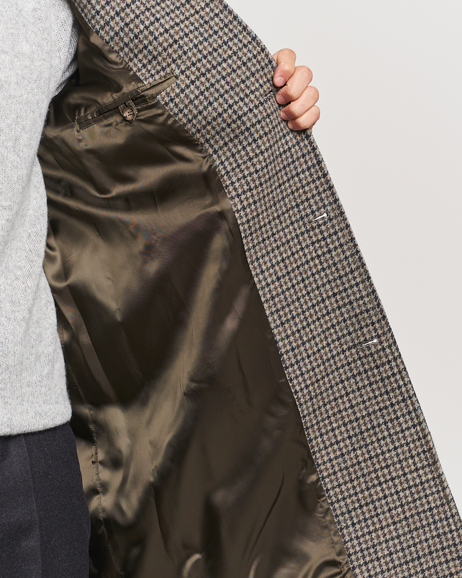 Hombres | Abrigos y chaquetas | Valstar | Marcello Wool Overcoat Grey Houndstooth
