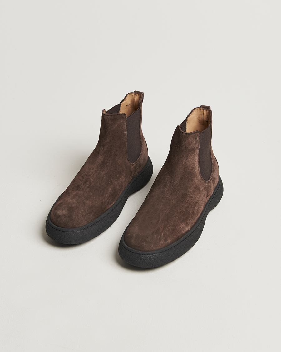 Hombres | Tod's Gommino Chelsea Boots Dark Brown Suede | Tod's | Gommino Chelsea Boots Dark Brown Suede