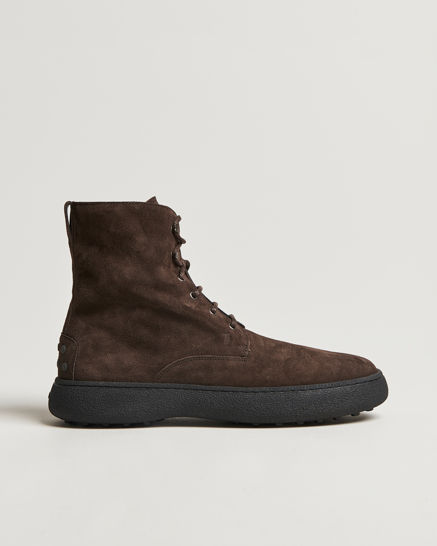 Hombres | Tod's Gommino Winter Boots Dark Brown Suede | Tod's | Gommino Winter Boots Dark Brown Suede