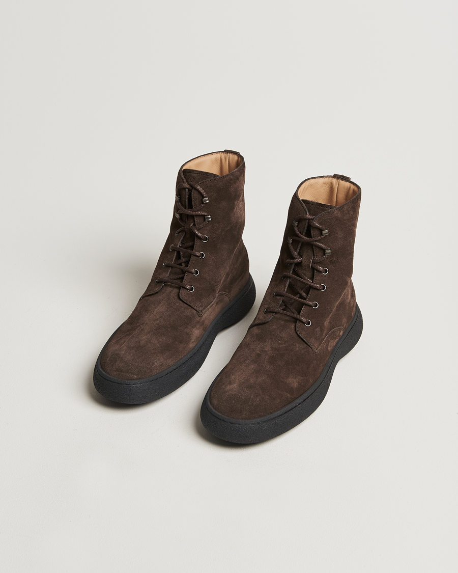 Hombres | Tod's Gommino Winter Boots Dark Brown Suede | Tod's | Gommino Winter Boots Dark Brown Suede