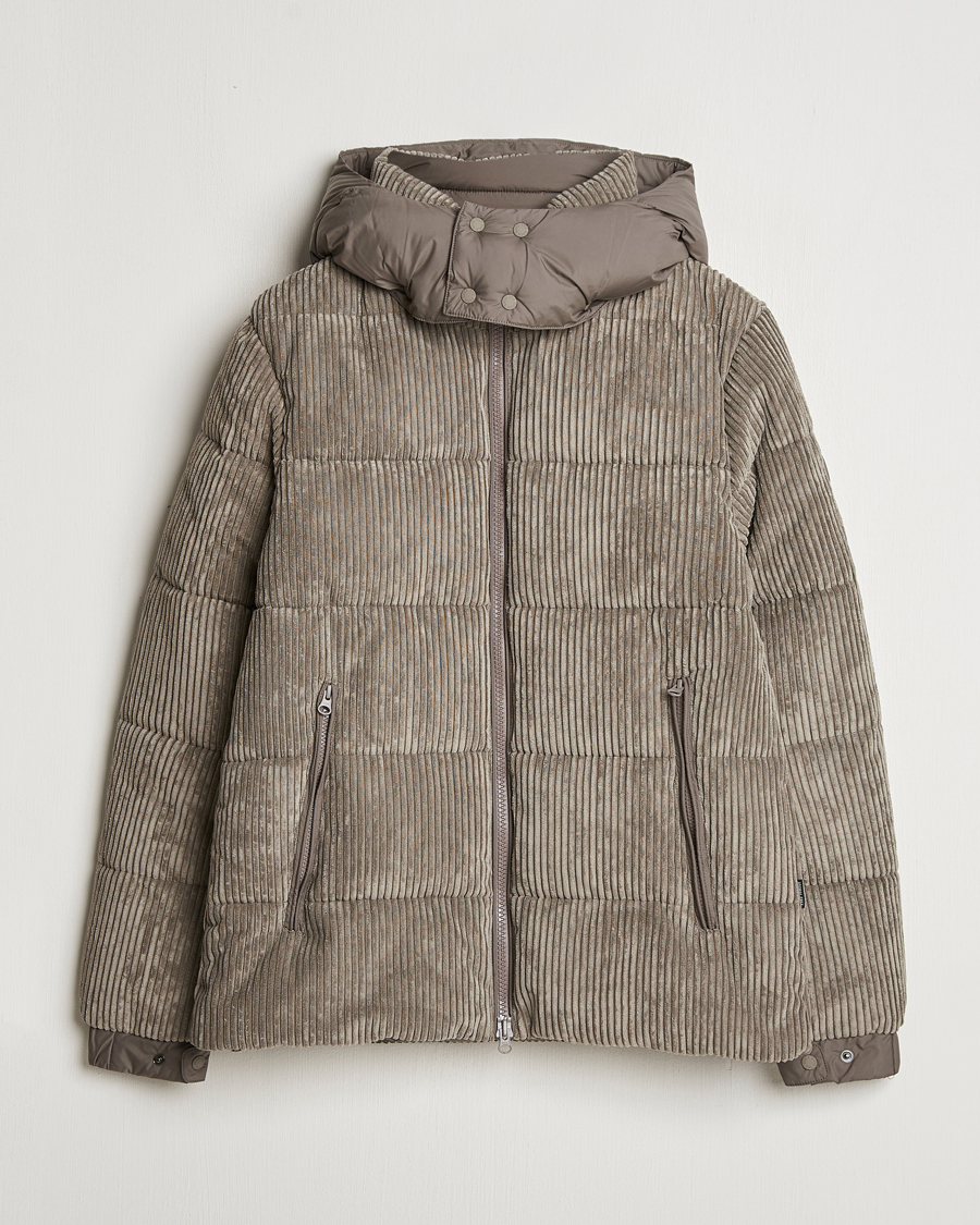 Hombres | Abrigos y chaquetas | Save The Duck | Albus Cord Padded Puffer Jacket Mud Grey