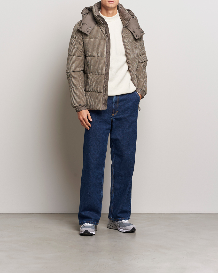 Hombres | Abrigos y chaquetas | Save The Duck | Albus Cord Padded Puffer Jacket Mud Grey