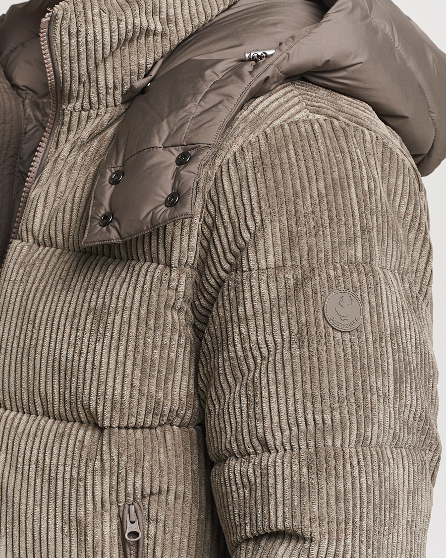 Hombres | Abrigos y chaquetas | Save The Duck | Albus Cord Padded Puffer Jacket Mud Grey