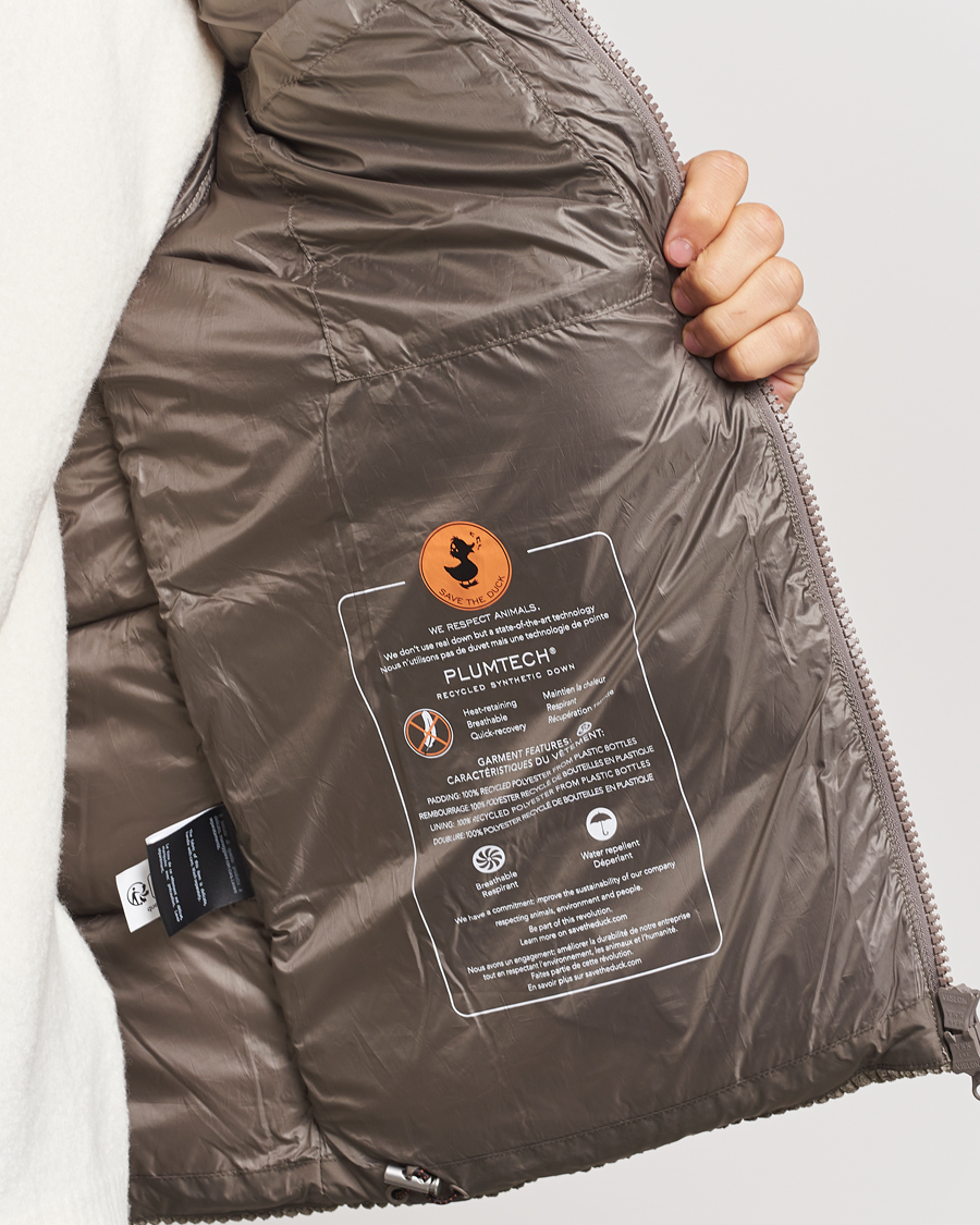 Hombres | Abrigos y chaquetas | Save The Duck | Albus Cord Padded Puffer Jacket Mud Grey