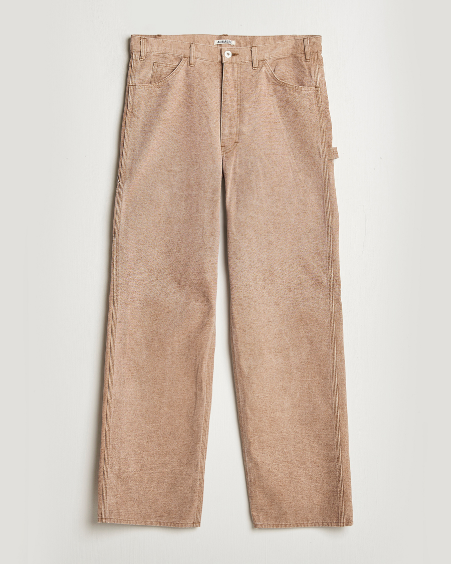 Hombres | Pantalones | Auralee | Washed Canvas Pants Light Brown