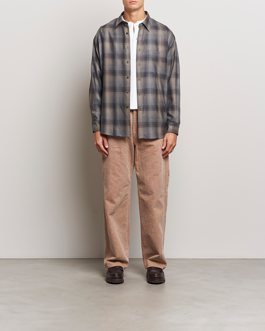 Hombres | Pantalones | Auralee | Washed Canvas Pants Light Brown