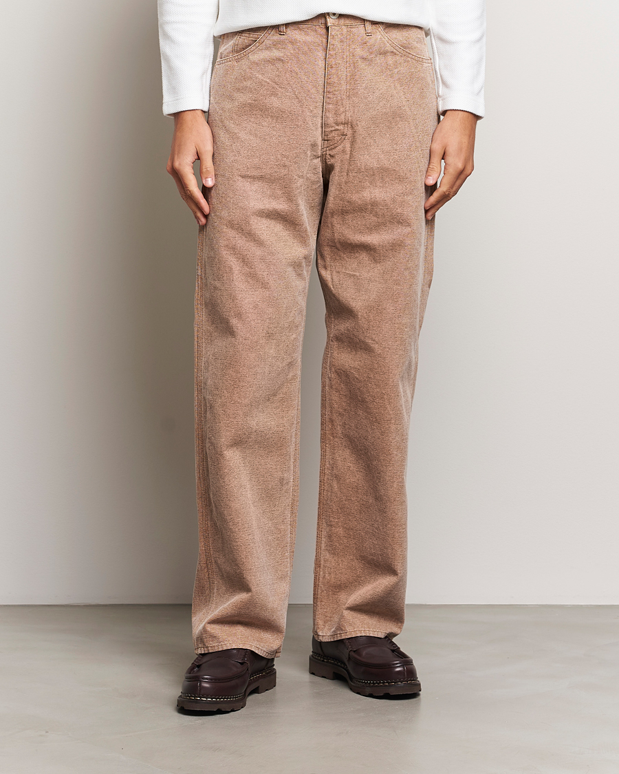 Hombres | Pantalones | Auralee | Washed Canvas Pants Light Brown