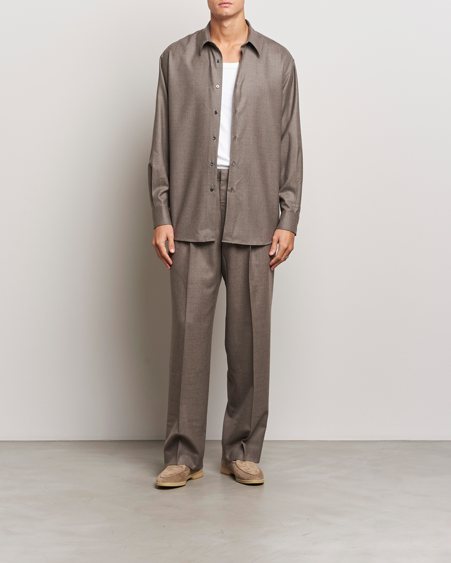 Hombres | Pantalones | Auralee | Superlight Wool Slacks Top Brown