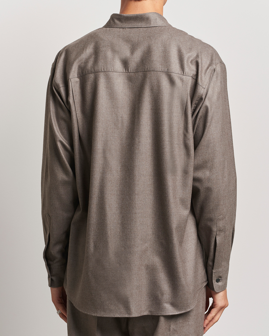 Hombres | Camisas | Auralee | Superlight Wool Shirt Top Brown