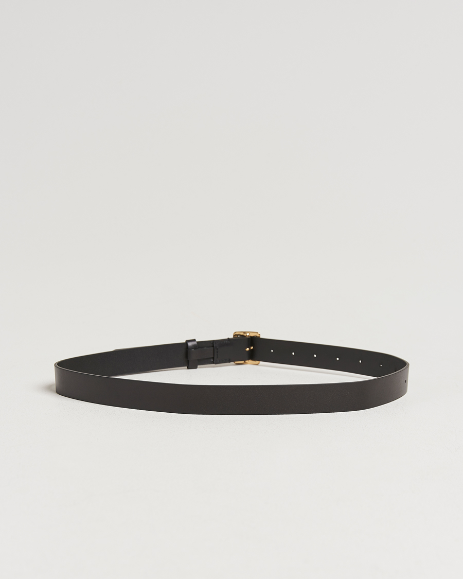 Hombres | Auralee Leather Square Buckle Belt Black | Auralee | Leather Square Buckle Belt Black