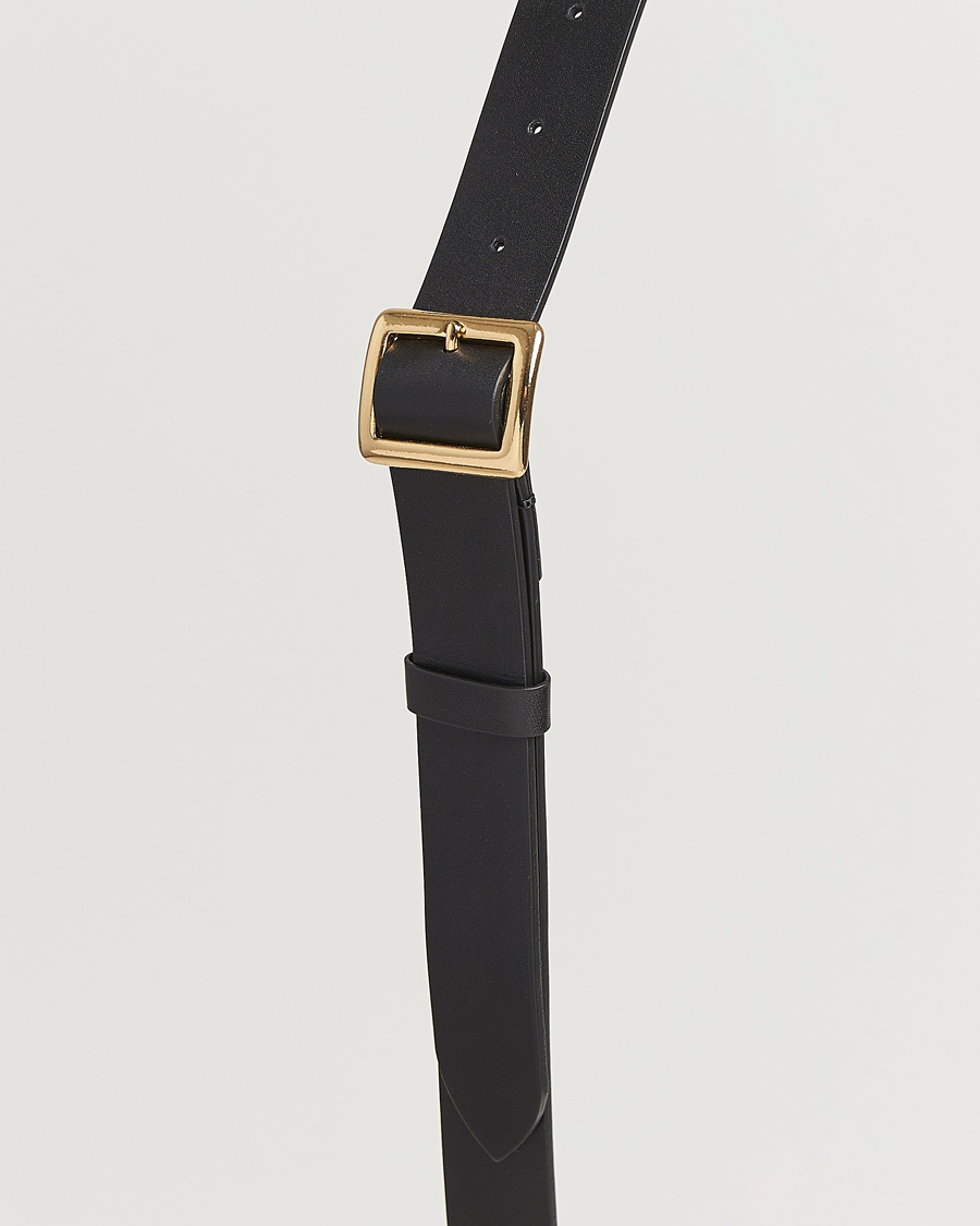 Hombres | Auralee Leather Square Buckle Belt Black | Auralee | Leather Square Buckle Belt Black