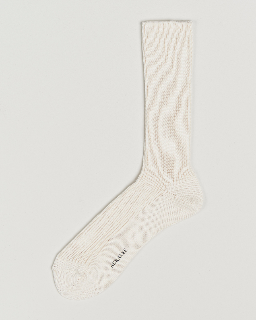 Hombres | Ropa interior y calcetines | Auralee | Cotton/Cashmere Socks Ivory