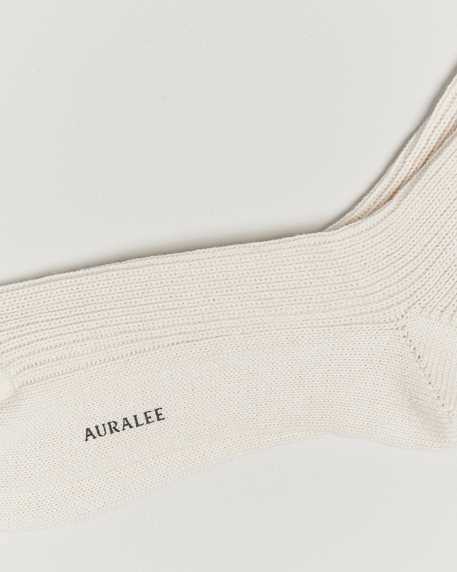 Hombres | Ropa interior y calcetines | Auralee | Cotton/Cashmere Socks Ivory