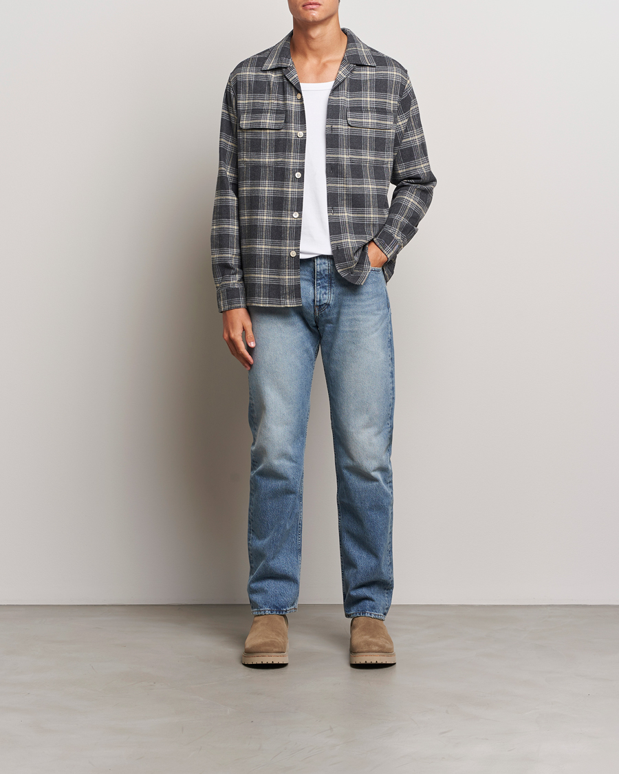 Hombres | Camisas | Sunflower | Flannel Pocket Shirt Grey Check